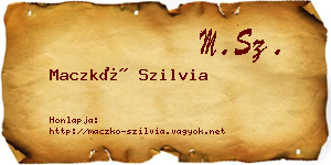 Maczkó Szilvia névjegykártya